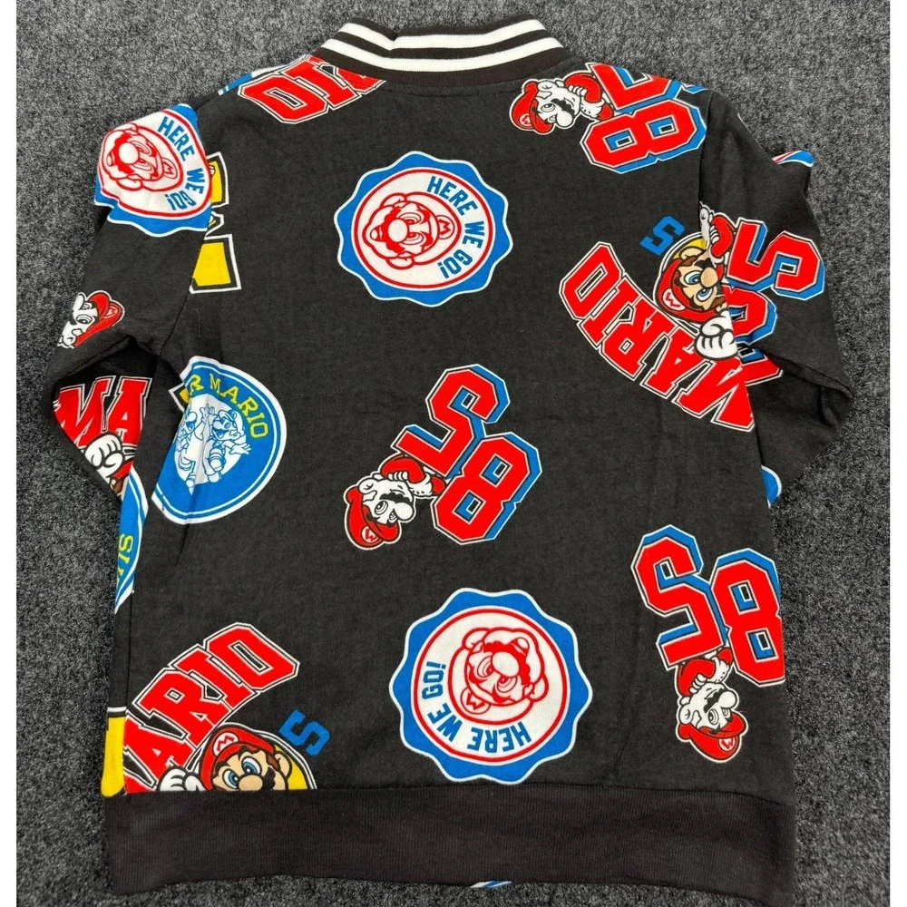 Kids Super Mario Nintendo Hybrid Snap Button Bomber Jacket Size Small